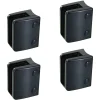 MySystem 4 x Pince à verre pour tube diam. 48,3 modèle 04 - Ep. verre 12 mm - Zamak noir RAL 9005