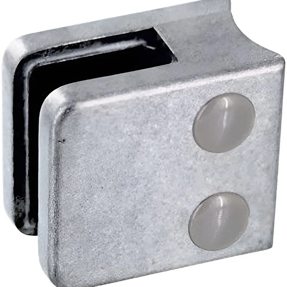 MySystem 4 x Pince à verre pour tube diam. 42,4 modèle 01 - Ep. verre 8 mm - Zamak brut