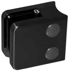 4 x Pince à verre pour tube diam. 42,4 modèle 06 - Ep. verre 10 mm - Inox noir anthracite-MySystem Clearance