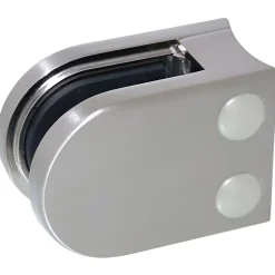 MySystem 4 x Pince à verre pour tube diam. 42,4 modèle 05 - Ep. verre 12,76 mm - Inox 304 brossé GR320