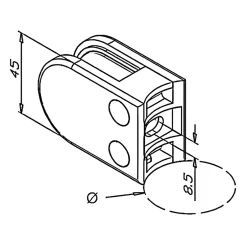 MySystem 4 x Pince à verre pour tube diam. 42,4 modèle 05 - Ep. verre 12,76 mm - Inox 304 brossé GR320