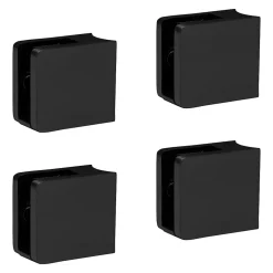 4 x Pince à verre pour tube diam. 42,4 modèle 21 - Ep. verre 8 mm - Inox noir anthracite-MySystem Clearance