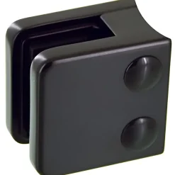 4 x Pince à verre pour tube diam. 42,4 modèle 01 - Ep. verre 10 mm - Zamak noir RAL 9005-MySystem New