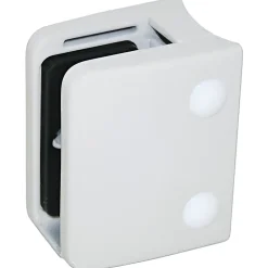 MySystem 4 x Pince à verre pour tube diam. 48,3 modèle 04 - Ep. verre 9,52 mm - Zamak blanc RAL 9016