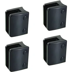 4 x Pince à verre pour tube diam. 48,3 modèle 04 - Ep. verre 10 mm - Zamak noir RAL 9005-MySystem Best