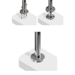 2 x Poteau de balustrade Modèle 24 - Tube diam. 42.4 x 2 mm - H 970 mm - Inox 316-MySystem Best