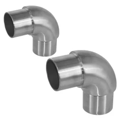 MySystem 2 x Raccord 90 degrés arrondi pour tube diam. 42,4 x 2 mm - Inox 304