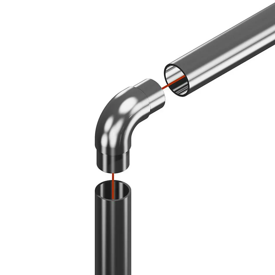 2 x Raccord 90 degrés arrondi pour tube diam. 42,4 x 2 mm - Inox 316-MySystem Clearance