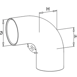MySystem 2 x Raccord 90 degrés arrondi pour main courante bois diam. 42,4 mm - Inox 304