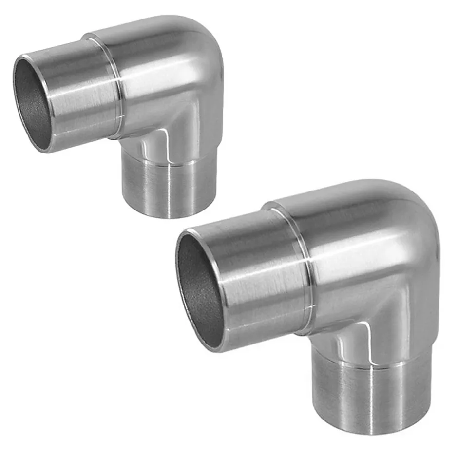 2 x Raccord 90 degrés pour tube diam. 42,4 x 2 mm - Inox 304-MySystem Best