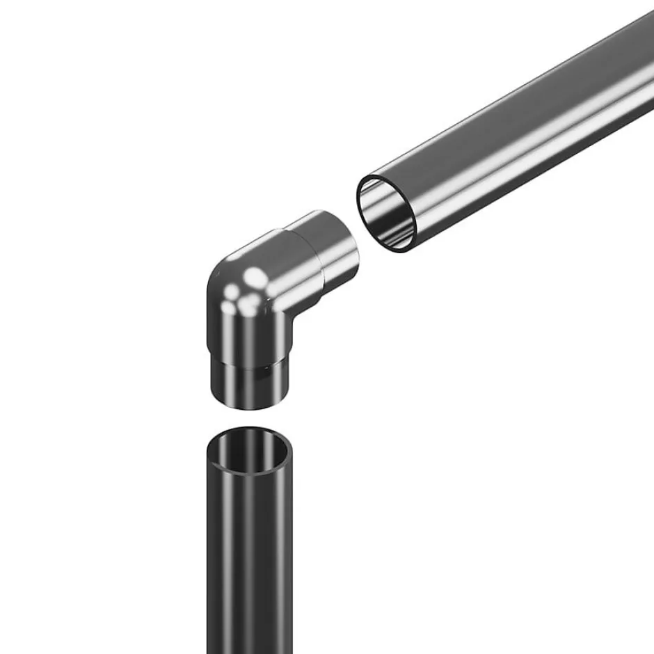 2 x Raccord 90 degrés pour tube diam. 42,4 x 2 mm - Inox 304-MySystem Best