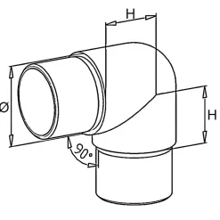 MySystem 2 x Raccord 90 degrés pour tube diam. 42,4 x 2 mm - Inox 316