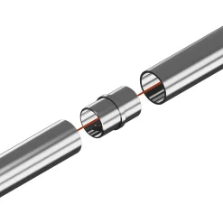 2 x Raccord de liaison pour tube diam. 42,4 x 2 mm - Inox 316-MySystem Clearance