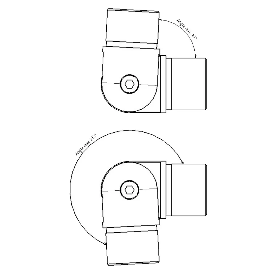 MySystem 2 x Raccord orientable pour tube diam. 42,4 x 2 mm - Inox 304