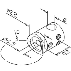 10 x Support de liaison transerval sur Tube diam. 42,4 pour Barre diam. 12 mm - Inox 316-MySystem Hot