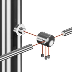 10 x Support de liaison transerval sur Tube diam. 42,4 pour Barre diam. 12 mm - Inox 316-MySystem Hot