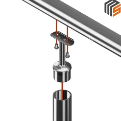 2 x Support main courante diam. 42,4 à coller sur tube diam. 42,4 x 2 mm - Inox 316-MySystem