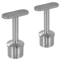 MySystem 2 x Support main courante plate à coller sur tube diam. 42,4 x 2 mm - Inox 316