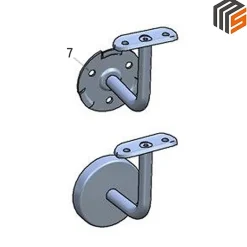 2 x Support mural fixe - Main courante diam. 42,4 mm - Platine 3 trous fraisés + CACHE - Inox 304-MySystem Online