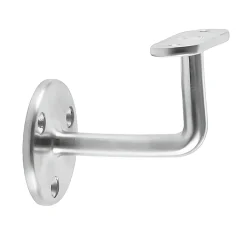 2 x Support mural fixe - Main courante plate - Platine 3 trous fraisés - Inox 316-MySystem Online