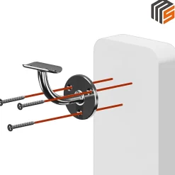 2 x Support mural fixe - Main courante diam. 42,4 mm - Platine 3 trous fraisés - Inox 316-MySystem Sale