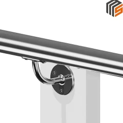 2 x Support mural fixe - Main courante diam. 42,4 mm - Platine 3 trous fraisés - Inox 316-MySystem Sale