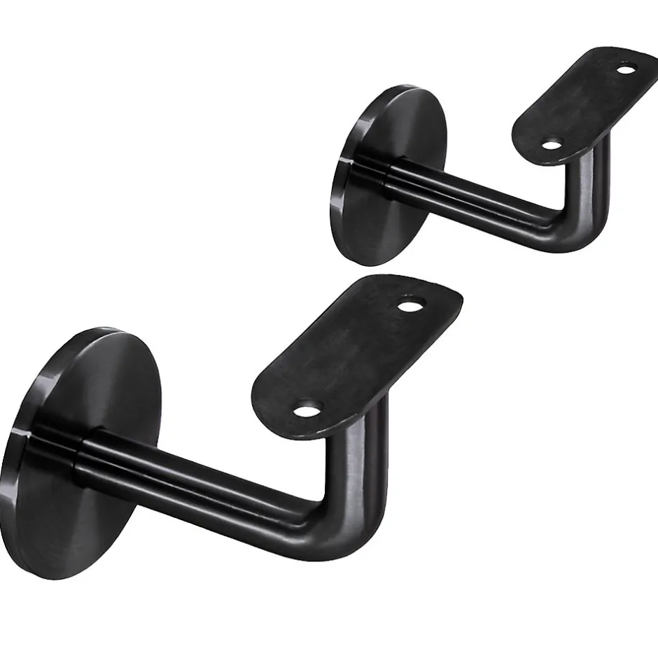 2 x Support mural fixe - Main courante diam. 42,4 mm - Fixation M8 - Noir anthracite-MySystem Best