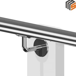 2 x Support mural fixe - Main courante diam. 42,4 mm - Fixation M8 - Noir anthracite-MySystem Best