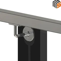 MySystem 2 x Support mural fixe - Main courante plate - Platine 3 trous fraisés - Inox 304