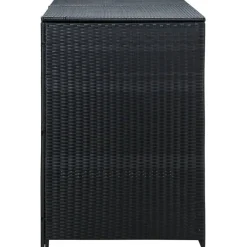 Abris pour poubelle double Résine tressée Noir 148x80x111 cm-Vidaxl Discount