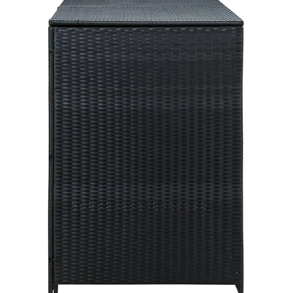 Abris pour poubelle double Résine tressée Noir 148x80x111 cm-Vidaxl Discount