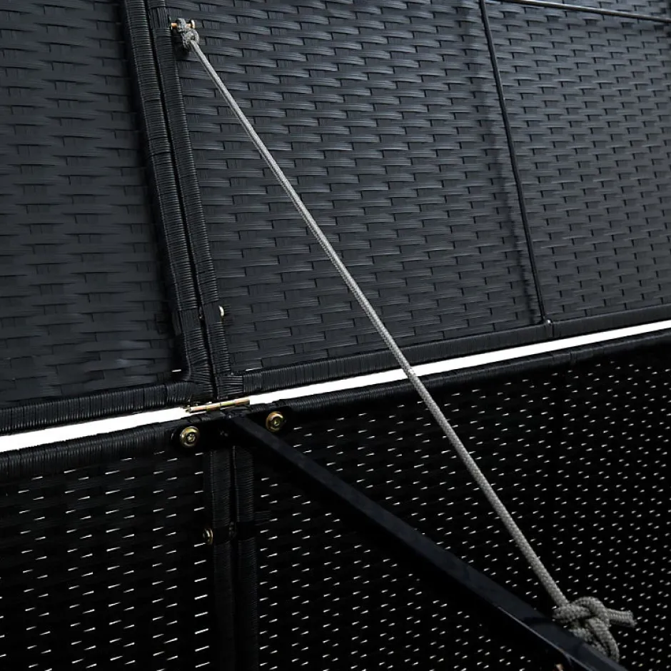 Abris pour poubelle double Résine tressée Noir 148x80x111 cm-Vidaxl Discount