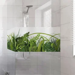 Ambiance Sticker Adhésif Film Fenêtre Anti Regard Occultant - LA JUNGLE - Stickers Autocollant Brise-Vue pour Vitres & Porte de Douche - 40x100cm