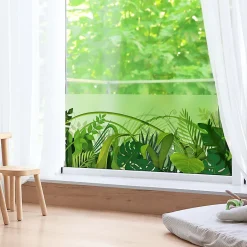 Ambiance Sticker Adhésif Film Fenêtre Anti Regard Occultant - LA JUNGLE - Stickers Autocollant Brise-Vue pour Vitres & Porte de Douche - 40x100cm
