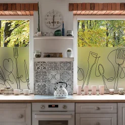 Adhésif Film Fenêtre Anti Regard Occultant - CUISINE - Stickers Autocollant Brise-Vue pour Vitres & Porte de Douche - 40x100cm-Ambiance Sticker Sale