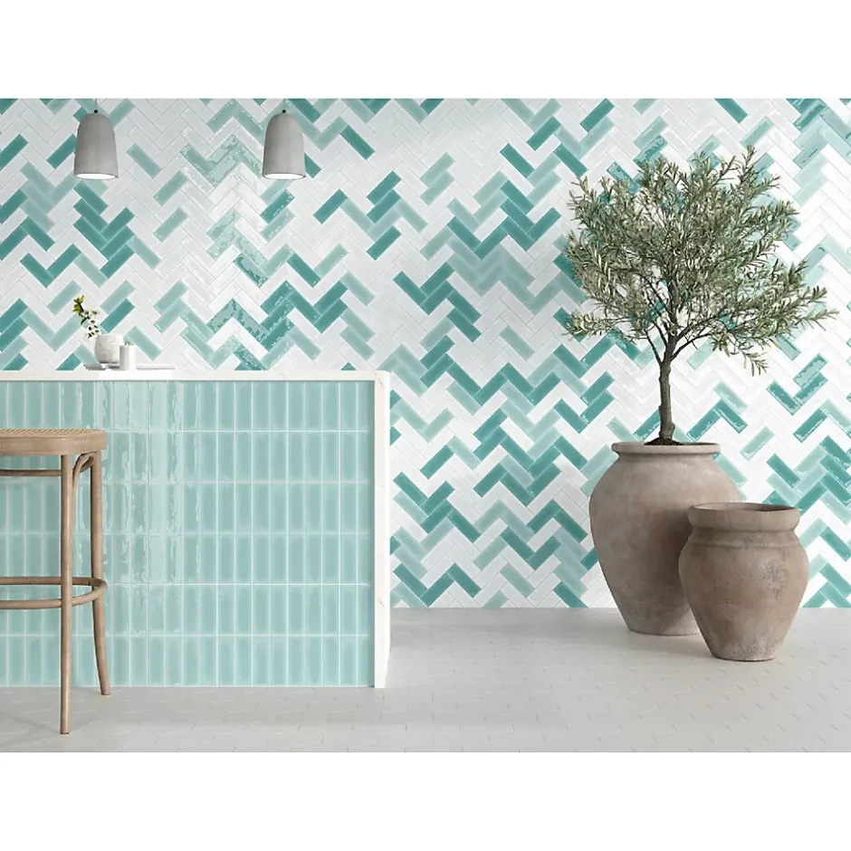 Altea Teal Série Revêtement grès cérame premium 5x15 cm.-Lux Mosaic Online