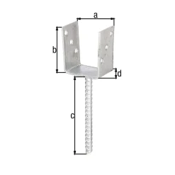 Ancre à poteau en U galvanisé 91x104 Alberts-GAH ALBERTS Online