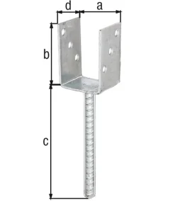 Ancre de poteau en U galvanisé 71x104 Alberts-GAH Alberts Outlet