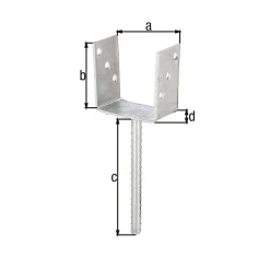 GAH ALBERTS Ancre de poteau en U 101x104 Alberts