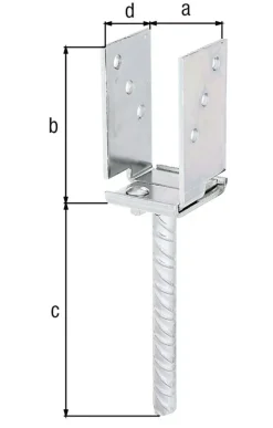 GAH ALBERTS Ancre de poteau réglable en U à sceller 71/131 Alberts
