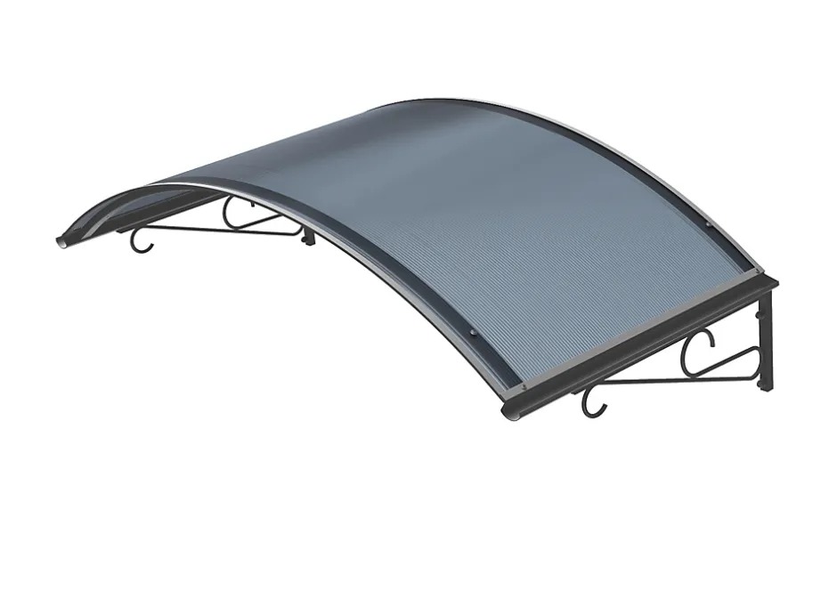 Arctom Auvent Ala 140x80, couleur anthracite RAL7016, plaque anthracite