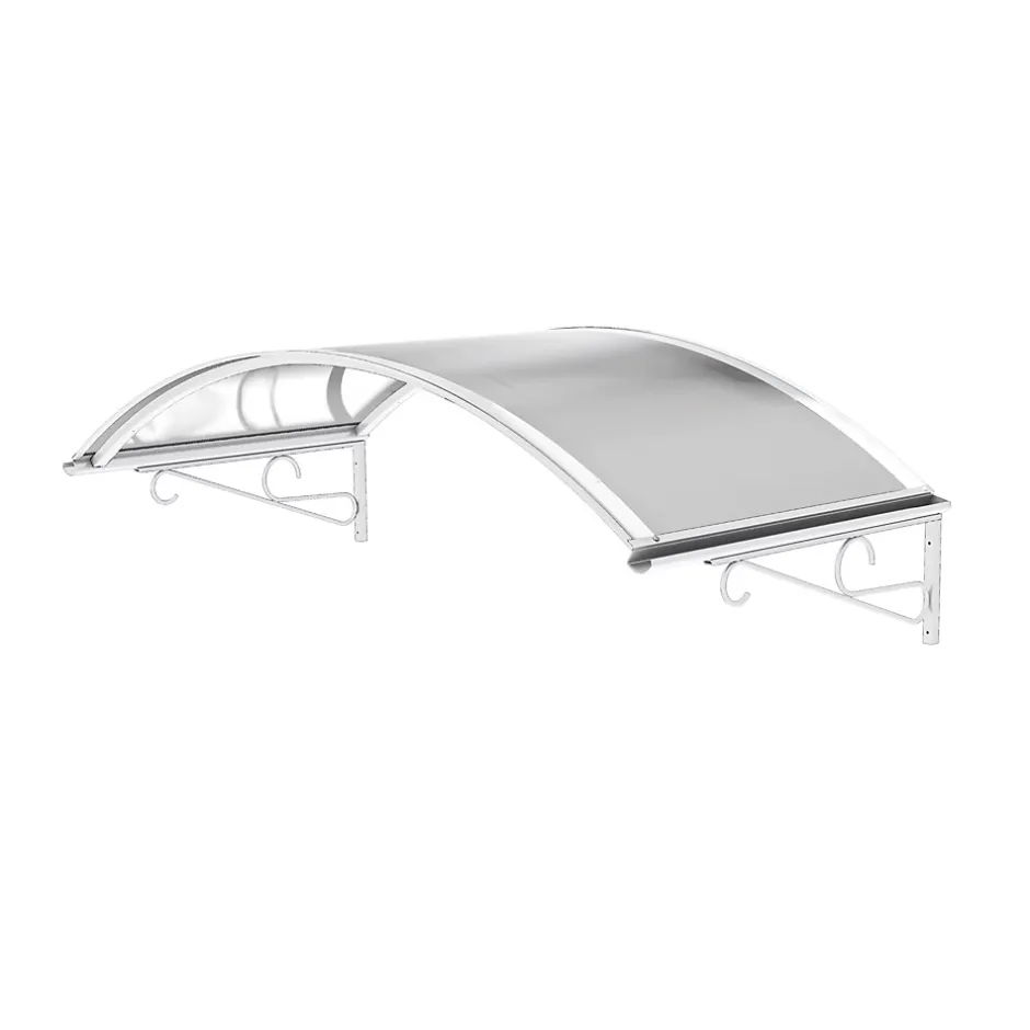 Auvent Ala 140x80, couleur blanc RAL9016, plaque incolore-Arctom Clearance