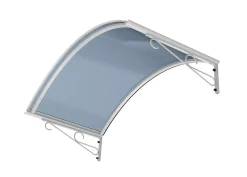 Auvent Ala 140x80, couleur blanc RAL9016, plaque anthracite-Arctom Online