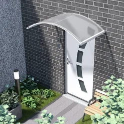 Auvent ARC 160x90, couleur blanc RAL 9016, plaque incolore-Arctom