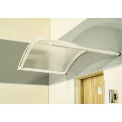 Auvent ARC 160x90, couleur blanc RAL 9016, plaque incolore-Arctom