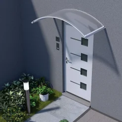 Arctom Auvent ARC 160x70, couleur blanc RAL9016, plaque incolore