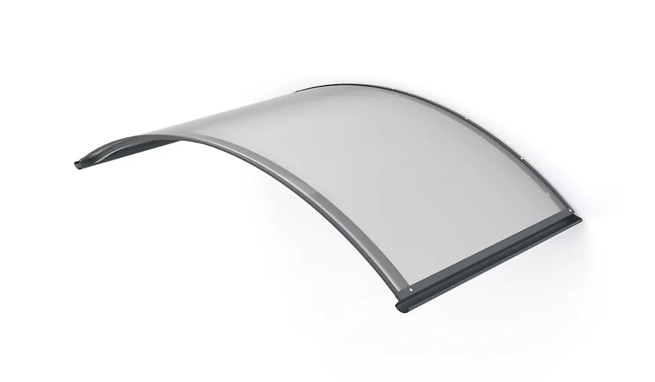 Arctom Auvent ARC 160x70, couleur anthracite RAL7016, plaque incolore