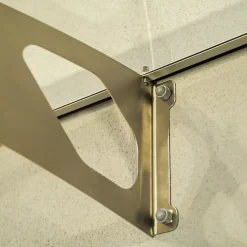 Arctom Auvent Blue 197x89, couleur silver inox, plaque incolore PMMA