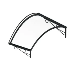 Arctom Auvent Coti 140x80, couleur anthracite RAL7016, plaque incolore, polycarbonate solide