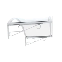 Auvent Coti 140x80, couleur blanc RAL9016, plaque incolore, polycarbonate solide-Arctom New